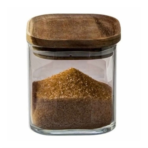 Voorraadpot inh. 600ml. glas met acacia houten deksel
