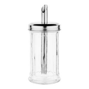 SUGAR SHAKER DIAM. 7.5CM. HG T. 17.5CM. GLASS