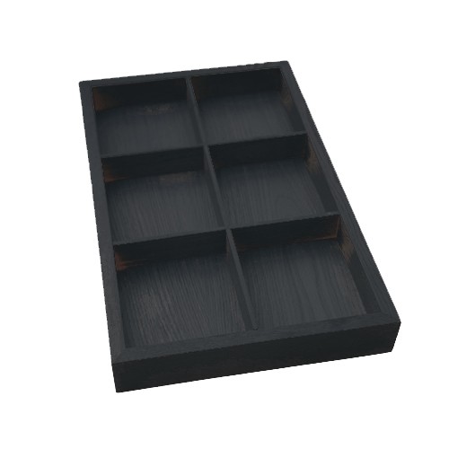 Bak gn 1/1-6cm. diep 6-vaks eikenhout zwart