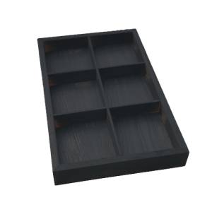 Bak gn 1/1-6cm. diep 6-vaks eikenhout zwart