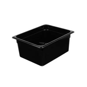 Gastronormbak polycarbonaat zwart zonder deksel gn 1/2-150mm. diep