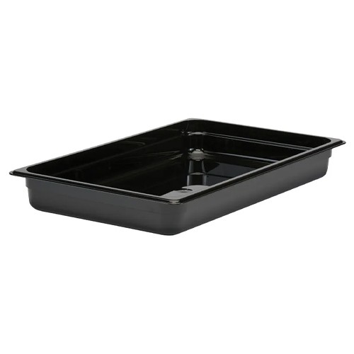 Conteneur Gastronorm en polycarbonate noir sans couvercle GN 1/1 - 65 mm de profondeur