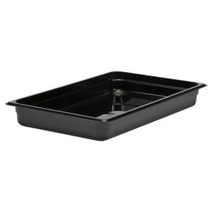 Conteneur Gastronorm en polycarbonate noir sans couvercle GN 1/1 - 65 mm de profondeur