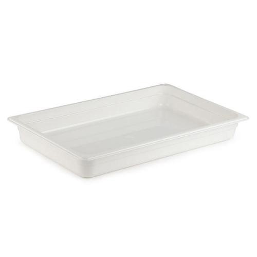 Gastronormbak polycarbonaat wit zonder deksel gn 1/1-65mm. diep (op = op)