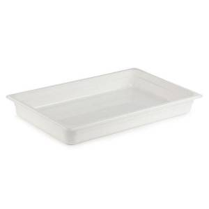 Gastronormbak polycarbonaat wit zonder deksel gn 1/1-65mm. diep (op = op)