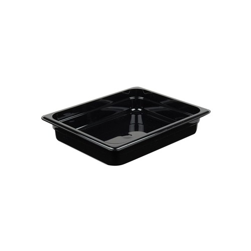 Gastronormbak polycarbonaat zwart zonder deksel gn 1/2-65mm. diep