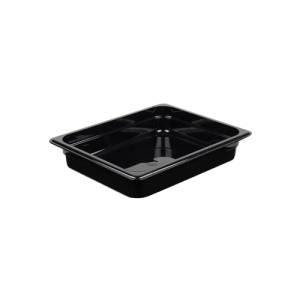 Gastronormbak polycarbonaat zwart zonder deksel gn 1/2-65mm. diep
