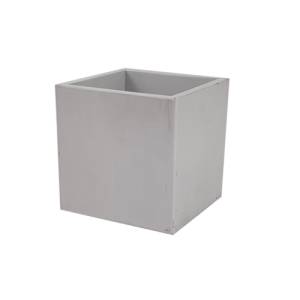 Accubak afm. 12x12x(h)12cm. eikenhout kleur wit
