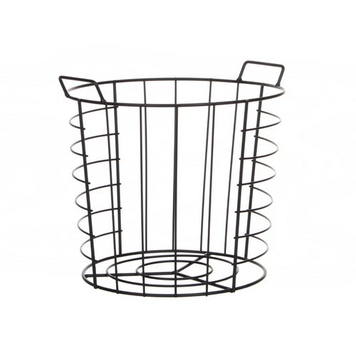 Draadmand diam. 30x(h)25cm. groot metaal zwart