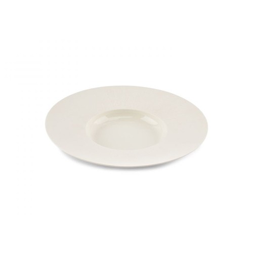 PLAQUE PROFONDE DIAM. 26CM. GRAVURE BLANCHE CHIC