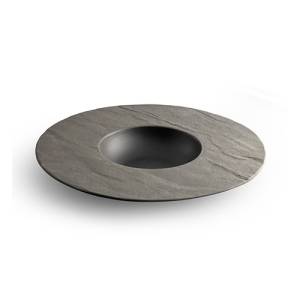 Bord diep diam. 28cm. Livelli Black Chic