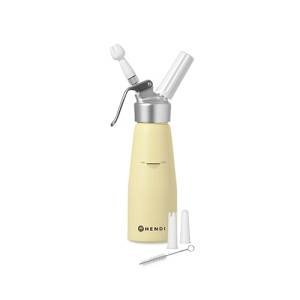 WHIPPING CREAM MACHINE CONT. 0.5LTR. YELLOW ALUMINIUM KITCHEN LINE HENDI