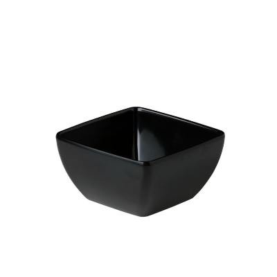 Buffetschaal vierkant toelopend afm. 13x13cm. h. 6,5cm. melamine kleur zwart
