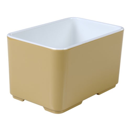 Bakje halfhoog afm. 10,5x7x6,3cm. kleur champagne melamine CUBE