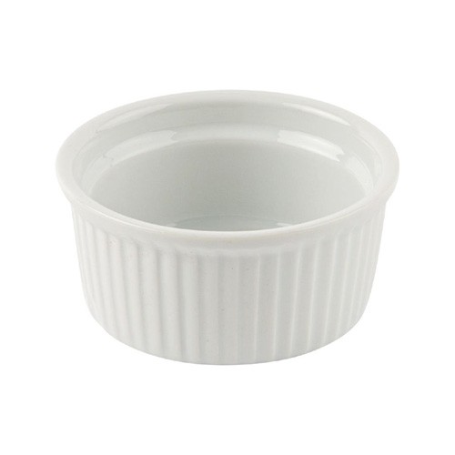 RAMEQUIN DIAM. 8,5 cm. HG T. 4CM. PORCELAINE BLANCHE