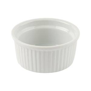 RAMEQUIN DIAM. 8,5 cm. HG T. 4CM. PORCELAINE BLANCHE