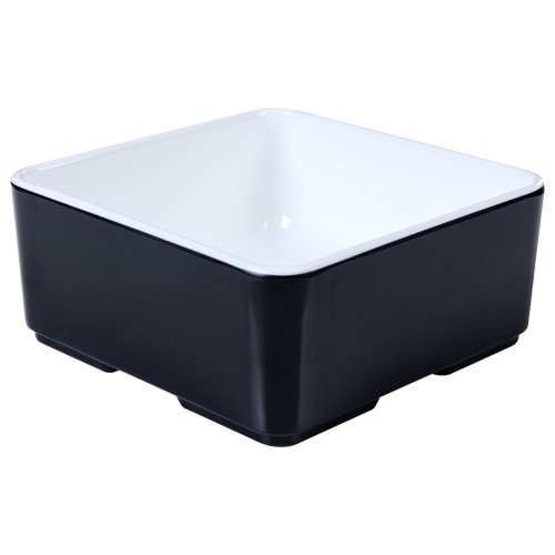 Bakje vierkant laag afm. 10,5x10,5x4,5cm. kleur zwart melamine CUBE