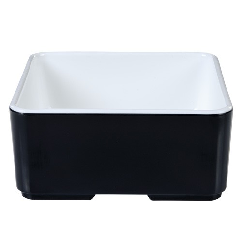 Bakje vierkant laag afm. 10,5x10,5x4,5cm. kleur zwart melamine CUBE