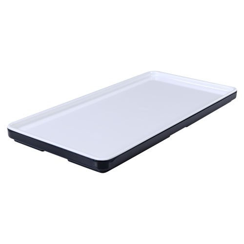 Plateau rechthoekig laag afm. 21x10,5x1,4cm. kleur zwart melamine CUBE