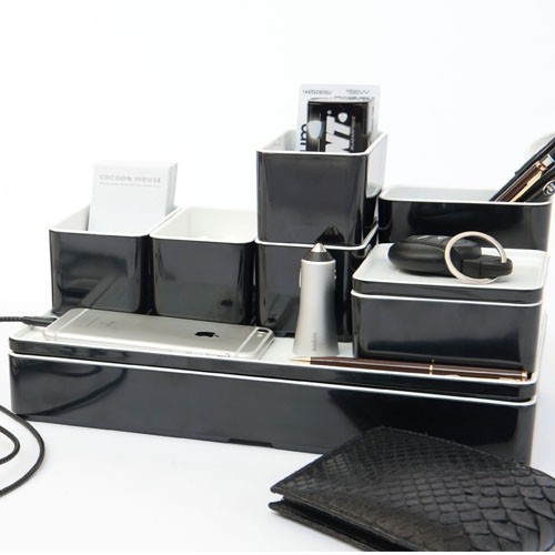 CONTAINER RECTANGULAR 1/3 GN SIZE. 31.7X17.5X7X4.5CM. COLOR BLACK MELAMINE CUBE