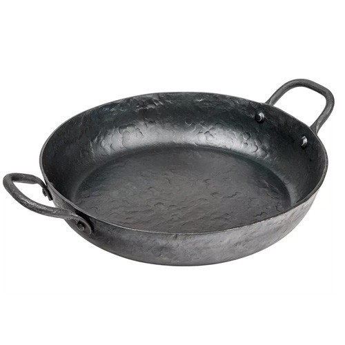 FRYING PAN WITH 2 HANDLES 24 CM CARBON FORGED