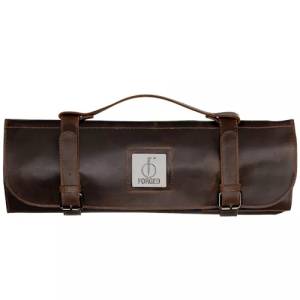 ÉTUI À COUTEAUX EN CUIR MARRON FORGÉ