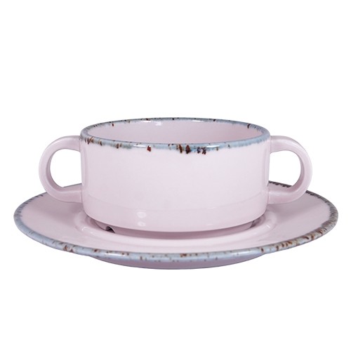 TASSE À SOUPE 2/OREILLES OCÉAN CONT. 22CL. COULEUR ROSE PAISIBLE NOVA