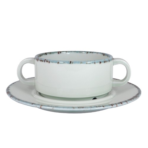 TASSE À SOUPE 2/OREILLES OCÉAN CONT. 22CL. COULEUR VERT PAISIBLE NOVA