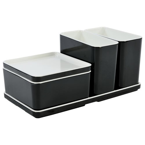 ENSEMBLE DE CUBE ORGANISATEUR NO. 6 AFM. 21X10.5X9.3CM. COULEUR MÉLAMINE NOIRE