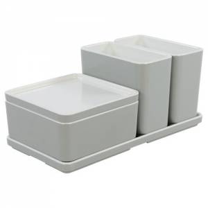 Organizer CUBE set nr. 6 afm. 21x10,5x9,3cm. kleur lichtgrijs melamine