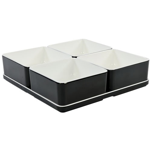 ORGANIZER CUBE SET NO. 7 AFM. 21X21X5.5CM. COLOR BLACK MELAMINE