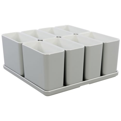 ORGANIZER-WÜRFEL-SET NR. 13 AFM. 21X21X9,3CM. FARBE HELLGRAUES MELAMIN