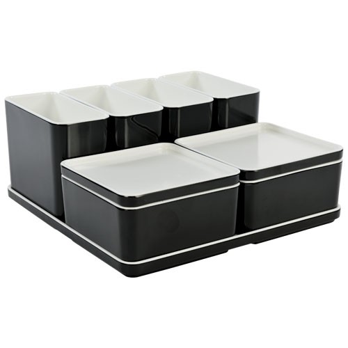 ORGANIZER CUBE SET NO. 15 AFM. 21X21X9.3CM. COLOR BLACK MELAMINE