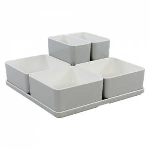 Organizer CUBE set nr. 16 afm. 21x21x9,3cm. kleur lichtgrijs melamine