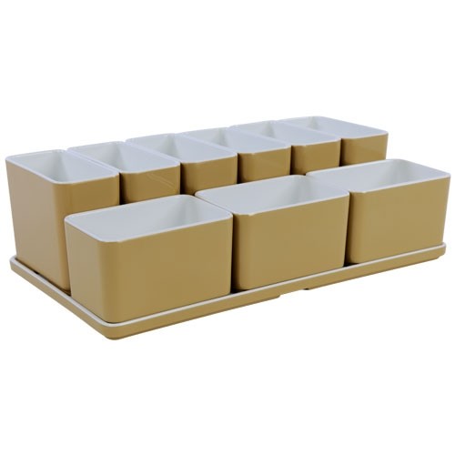 Organizer CUBE set nr. 23 afm. 31,7x17,5x9,3cm. kleur champagne melamine