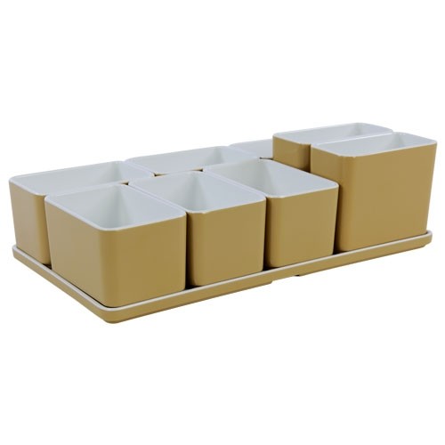 Organizer CUBE set nr. 25 afm. 31,7x17,5x9,3cm. kleur champagne melamine
