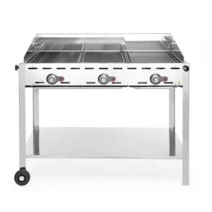 FEU VERT AVEC 3 BRÛLEURS SUR SUPPORT GN 1/1 INOX HENDI