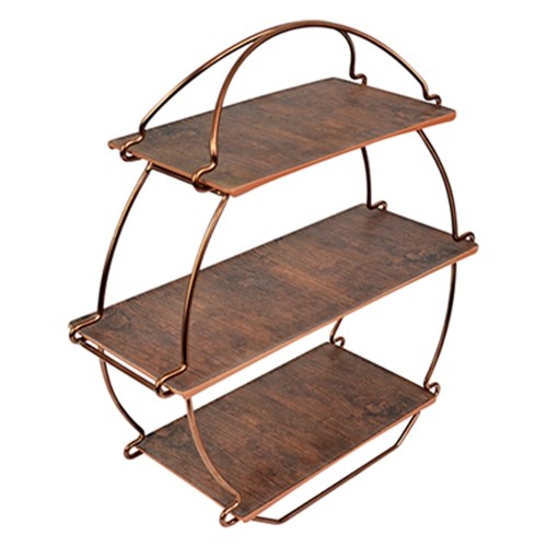 Etagere für High Tea inkl. melaminbeschichteter Tabletts in Holzoptik, Maße 36,2 x 38,5 x (H) 13,5 cm. Kupfer Dalebrook