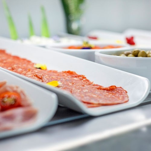 Buffetschaal curved gastro gn 2/4 melamine kleur wit  Dalebrook