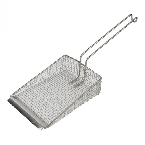 Fritesschep enkel gaas afm. 22x16cm. rvs 18/8
