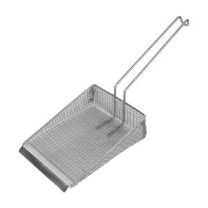 Fritesschep dubbel gaas en opstaande rand 22x16cm. rvs 18/8