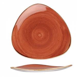 PLATE TRIANGULAR COLOR SPICED ORANGE SIZE. 31.1CM. CHURCHILL STONECAST