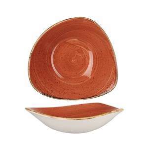 Schaal driehoekig kleur Spiced Orange afm. 18,5cm. Churchill Stonecast