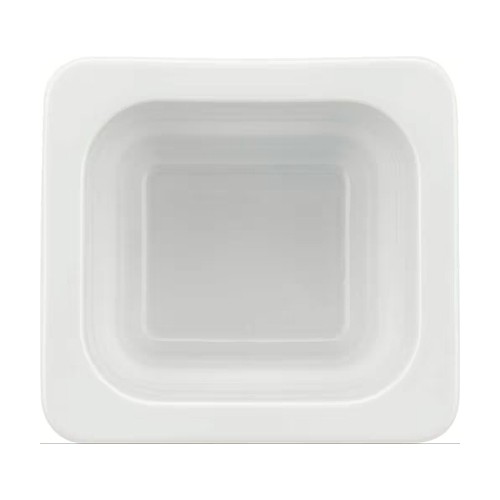 RECTANGULAR BOWL 1/6GN. HG D. 6.5CM. WHITE PORCELAIN