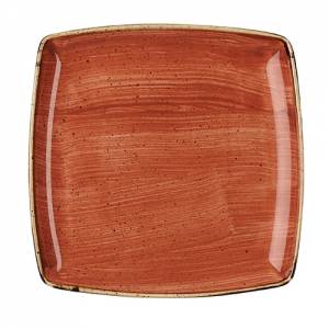 Bord vierkant kleur Spiced Orange afm. 26,8cm. Churchill Stonecast