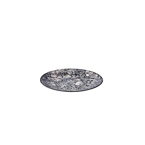 Assiette Coupe Diamètre 27,5 cm. Bulles Noires Q Authentique