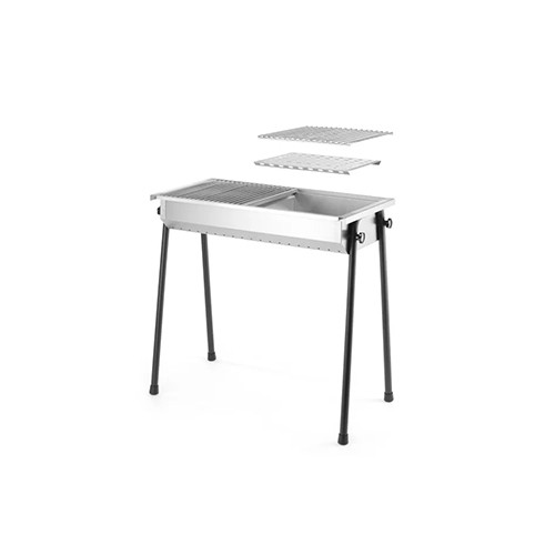 Houtskoolbarbecue Patio rvs afm. 770x380x760mm. Hendi