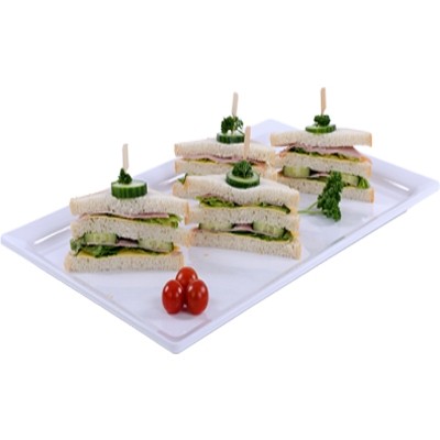 Gastronormschaal afm. 1/4gn. hgt. 2,9cm. melamine kleur wit Global