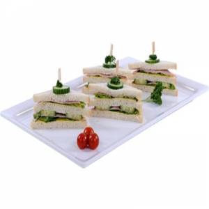 Gastronormschaal afm. 53x16,2x(h)2,9cm. gn 2/4 melamine kleur wit Global