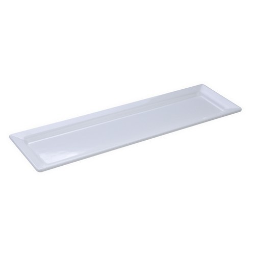 Bord rechthoekig afm. 36x18cm. hgt. 2,6cm. melamine kleur wit Global